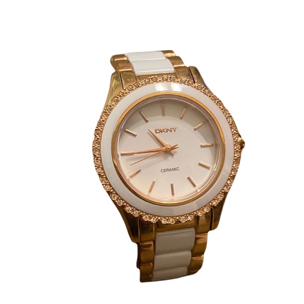 White and Gold Women DKNY watch